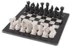 Handmade Stone Chess (12 x 12, Coral/Black)