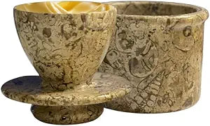 Butter Crock – French Butter Keeper with Lid, Countertop Butter Dish, Handcrafted Cloudy White Marble Housewarming Gift for Kitchen & Home
