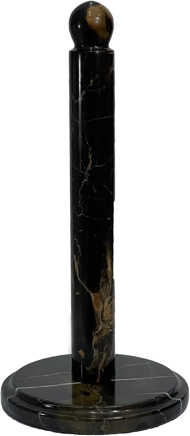 Handmade Green Onyx Paper Towel Holder – Unique Natural Stone Stand for Kitchen or Bathroom – Translucent Green Marble with Ivory Veining – Luxury Housewarming Gift