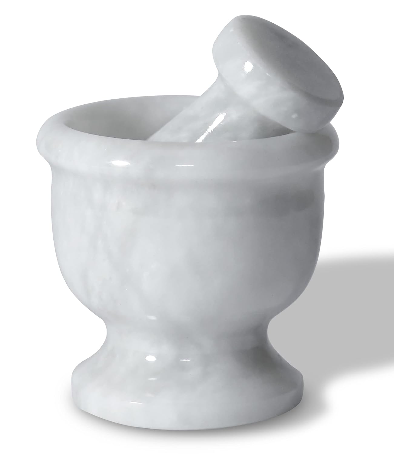 Mini Mortar and Pestle Set – 2.5″ Marble Stone Grinder with Polished Bowl & Non-Slip Base | Small Spice Crusher, Herb Grinder & Pill Crusher