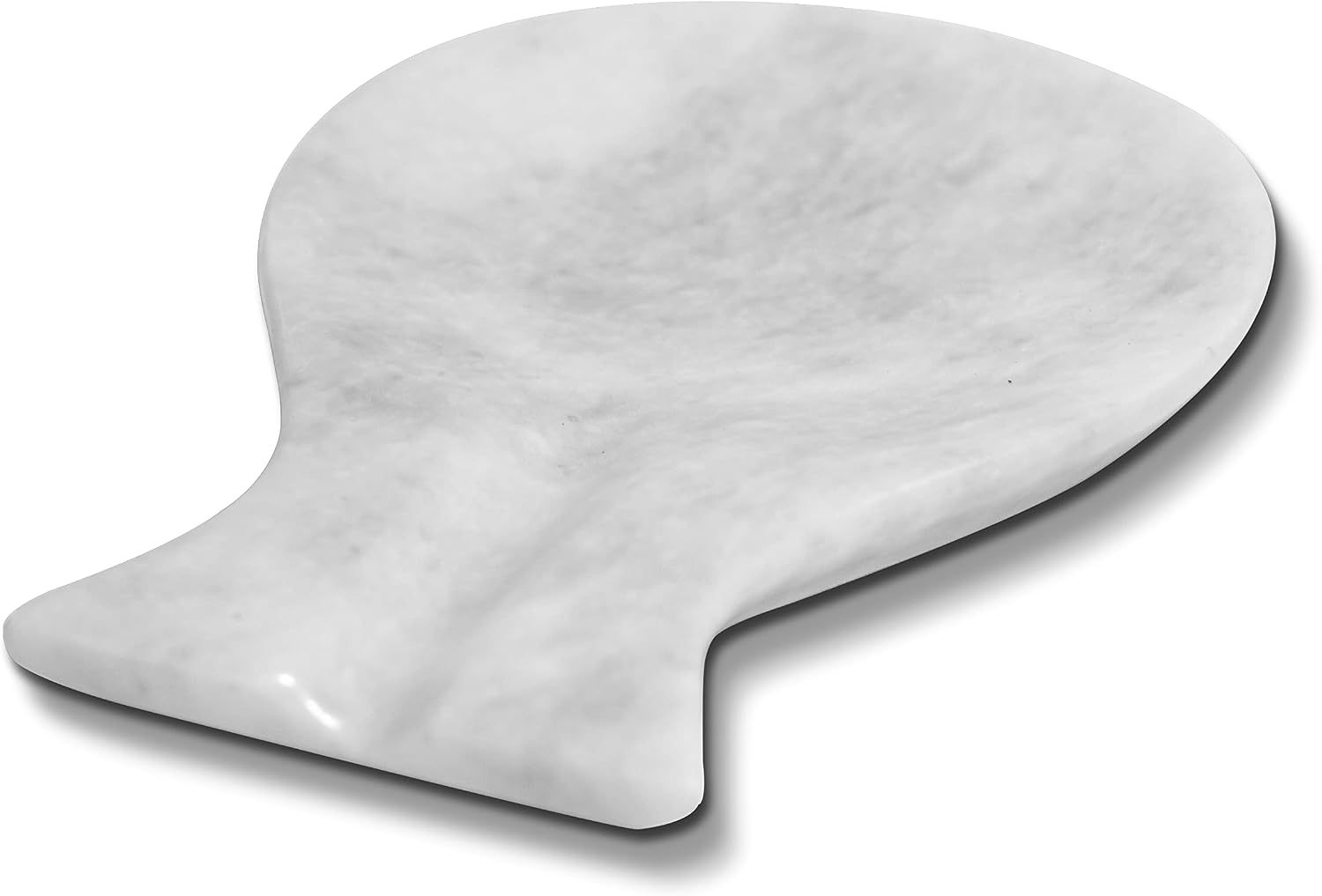 Luxury Handmade Cloudy White Marble Spoon Rest for Kitchen Counter, Cooking Utensil Holder for Stove Top, Spatula, Tongs Keeper Countertop Spoon Holder