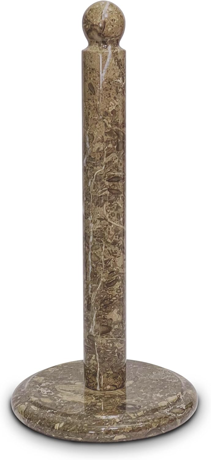 Handmade Green Onyx Paper Towel Holder – Unique Natural Stone Stand for Kitchen or Bathroom – Translucent Green Marble with Ivory Veining – Luxury Housewarming Gift