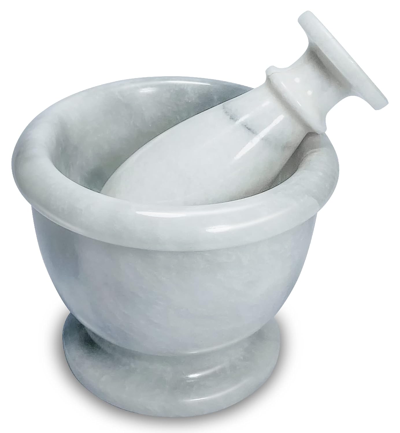 Mini Mortar and Pestle Set – 2.5″ Marble Stone Grinder with Polished Bowl & Non-Slip Base | Small Spice Crusher, Herb Grinder & Pill Crusher