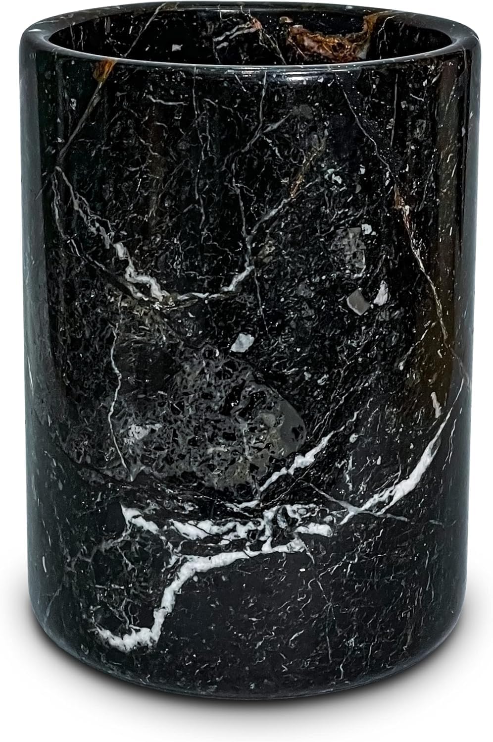 Champagne & Wine Cooler Bucket with Polished Interior – Non-Slip Scratch-Proof Pad, Marble Utensil Holder for Kitchen, Bar & Housewarming Gifts (Multi Green)