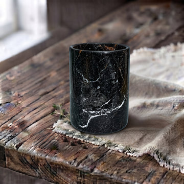Black Marble Utensil Holder, Onyx Wine Chiller, Heavy Stone Flower Vase