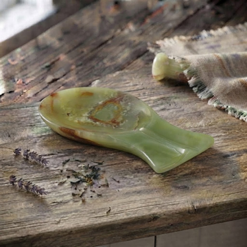 Onyx Spoon Rest, Stove Top Utensil Holder, Green Marble Cooking Spoon Stand