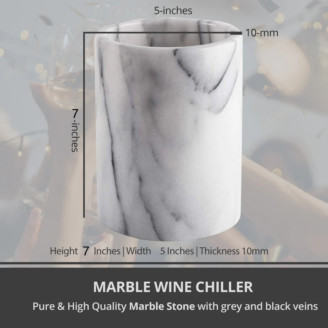 White Marble Utensil Holder, Onyx Wine Chiller, Heavy Stone Flower Vase
