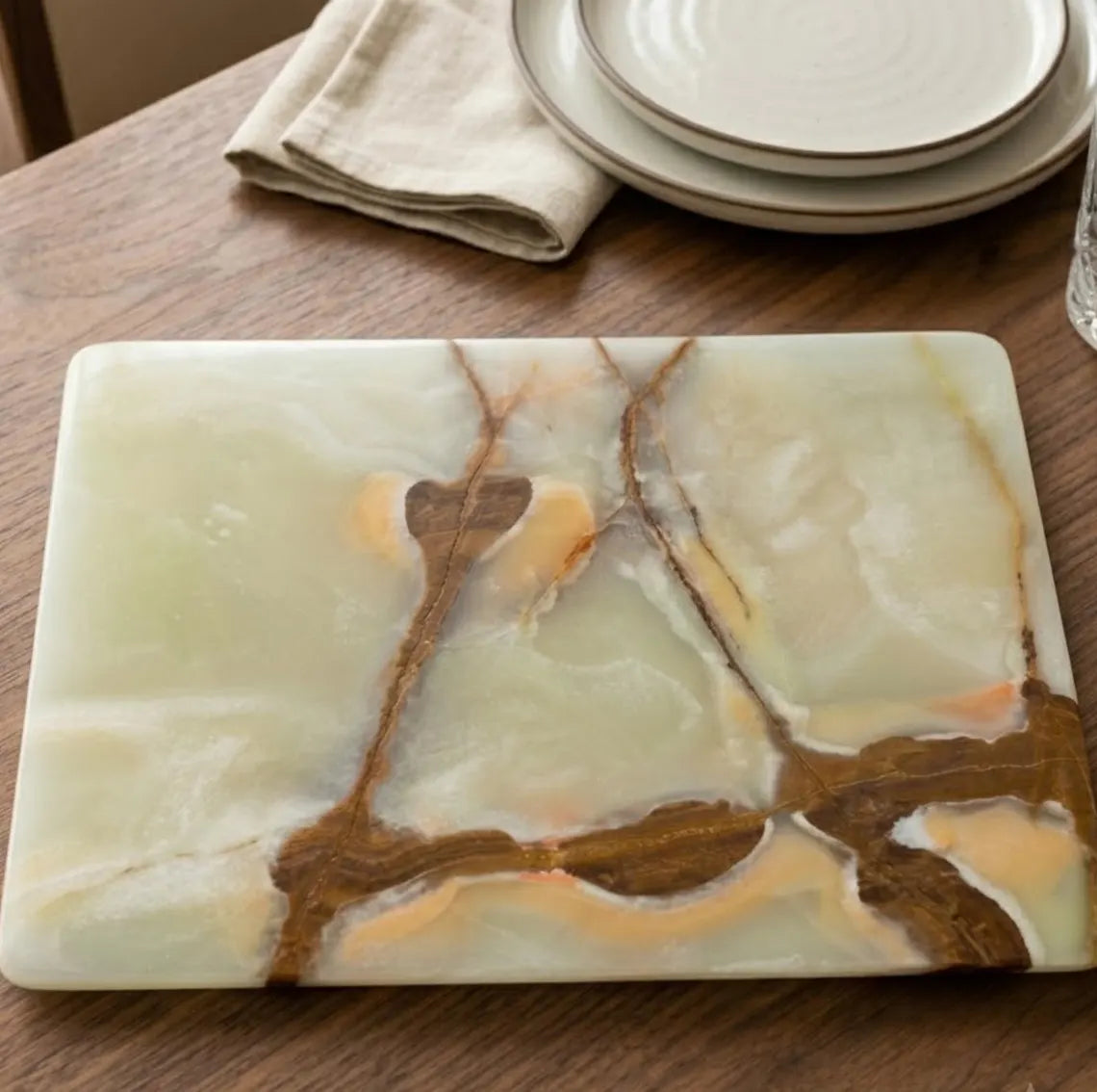 Onyx Cutting Board, Green Marble Serving Platter, Wedding Gift Cheese Board Tray