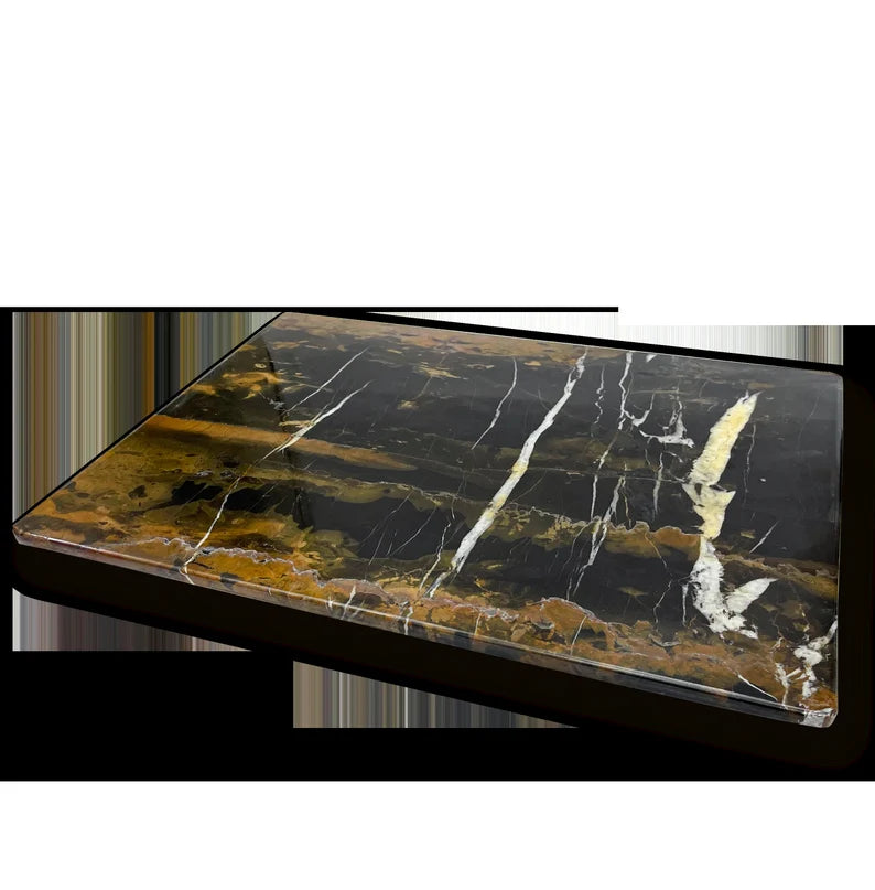 Black Marble Cutting Board, Cheese Board Serving Tray, Large Stone Pastry Slab