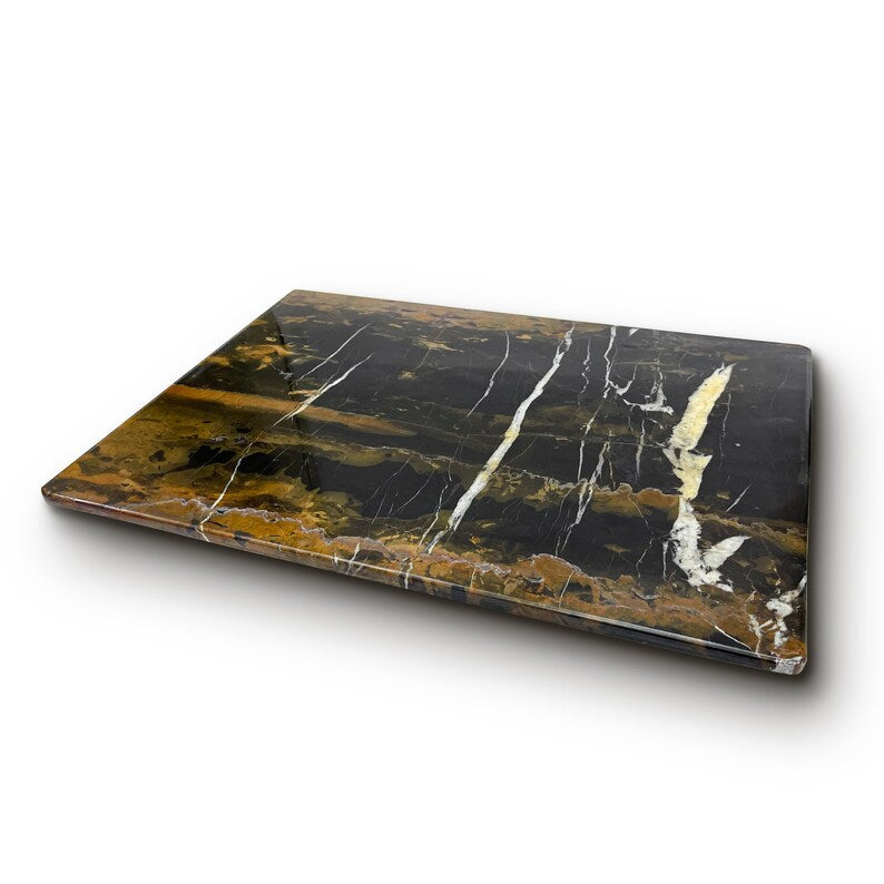 Black Marble Cutting Board, Cheese Board Serving Tray, Large Stone Pastry Slab