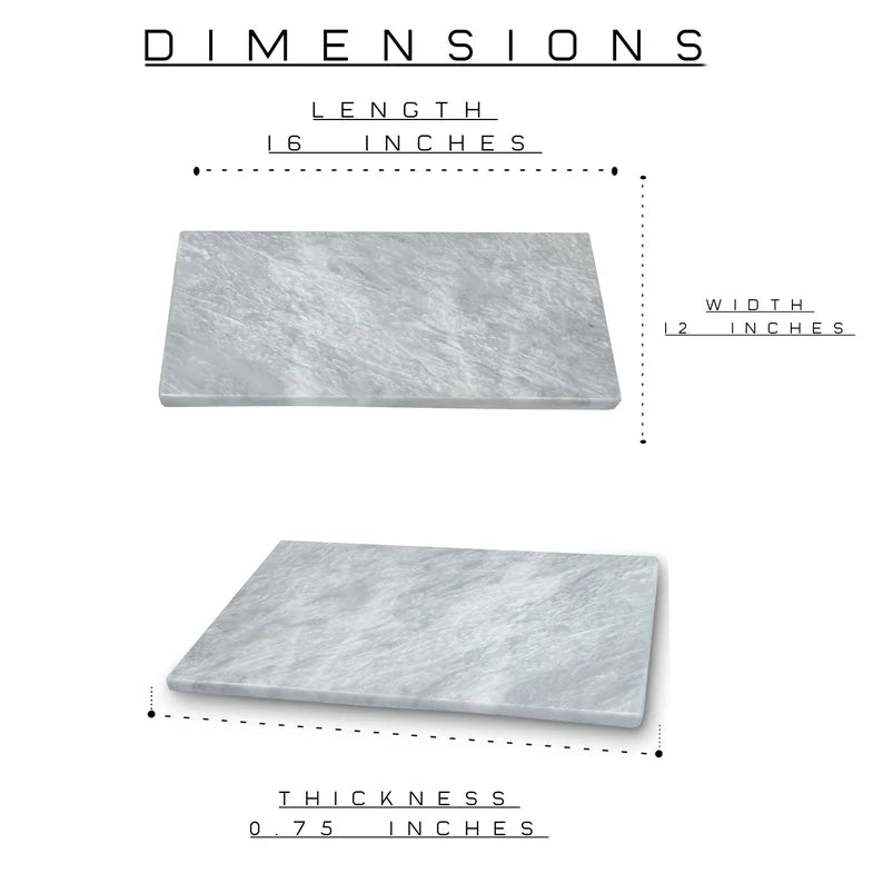 White Marble Cutting Board, Cheese Board Serving Tray, Large Stone Pastry Slab