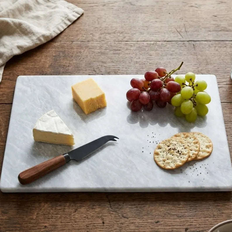 White Marble Cutting Board, Cheese Board Serving Tray, Large Stone Pastry Slab