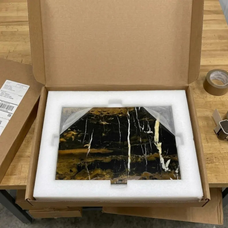 Black Marble Cutting Board, Cheese Board Serving Tray, Large Stone Pastry Slab