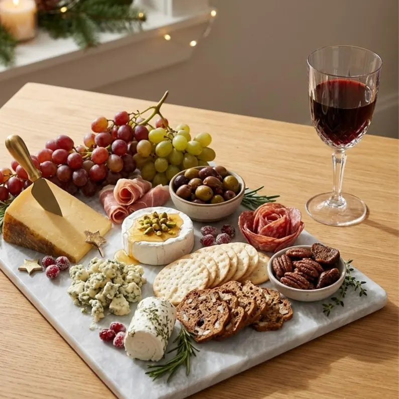 White Marble Cutting Board, Cheese Board Serving Tray, Large Stone Pastry Slab